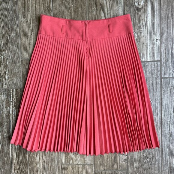 2/$18 Sale! Vtg Midi Skirt Size M Pink‎ Pleated Drop Waist Preppy Old Money - Picture 8 of 10
